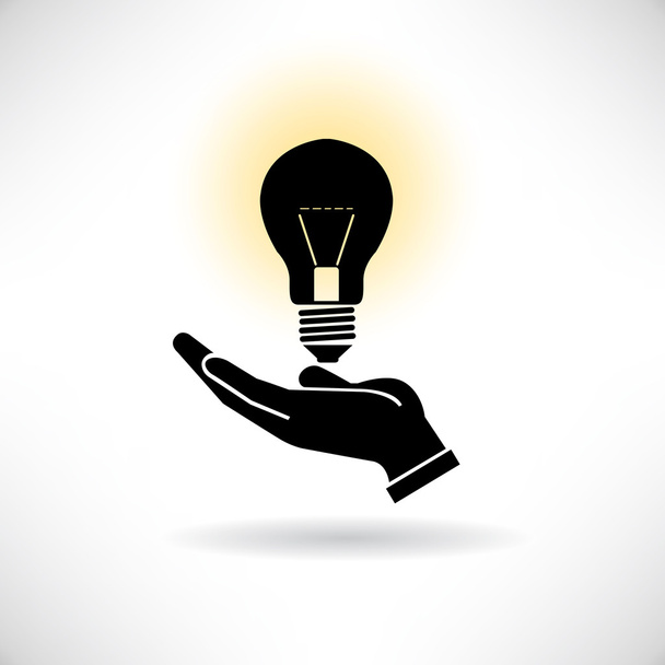hand holding light bulb concept, idea light - Vector, Image