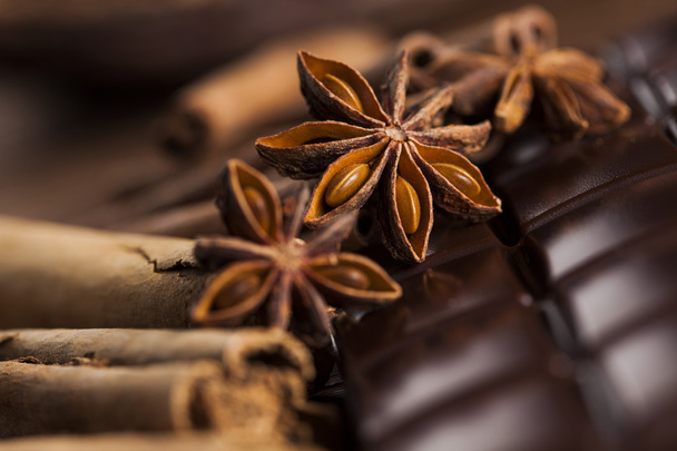 Cinnamon and anise with Dark chocolate - Foto, imagen