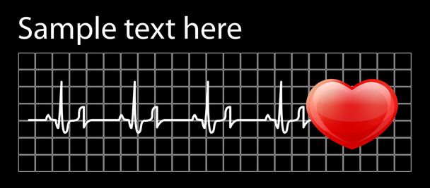 Heart cardiogram - Vektor, kép
