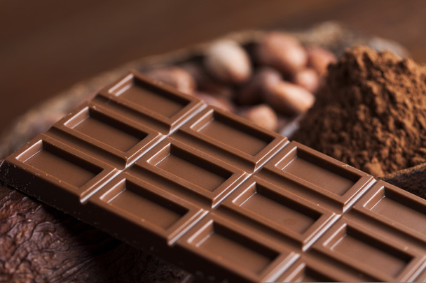 Čokoládové tyčinky, kakaových bobů a prášek - Fotografie, Obrázek