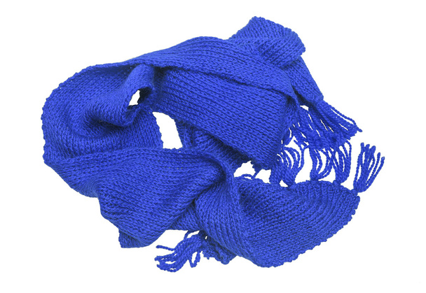 Blue scarf on a white background. - Fotografie, Obrázek