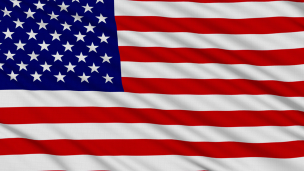 Amerikaanse vlag, met echte structuur van een stof - Video