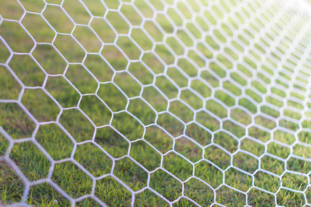 Detail of football nets background, soccer football - Photo, Image