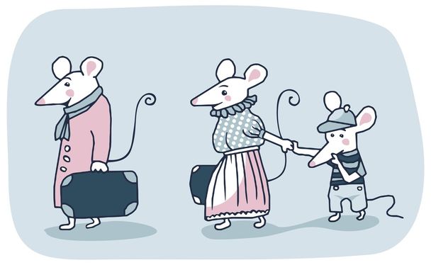 οικογένεια ποντίκια - Διάνυσμα, εικόνα