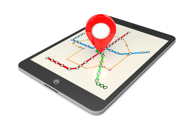 Navigáció, Tablet Pc. helyét mutató Abs-szel Tablet PC-n keresztül - Fotó, kép