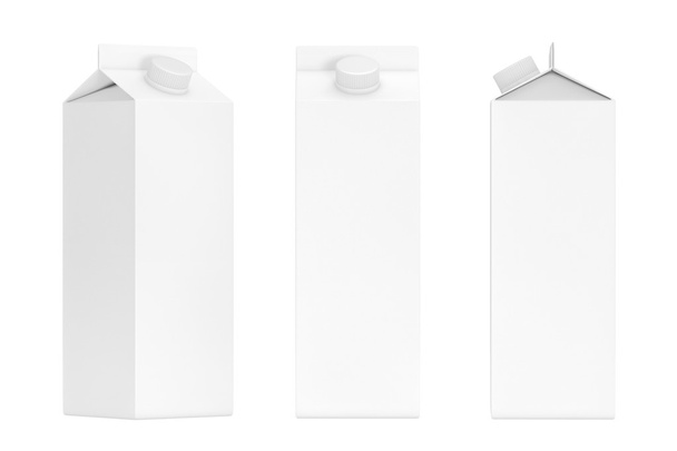 Cajas de cartón de leche o jugo en blanco. Renderizado 3d
 - Foto, Imagen