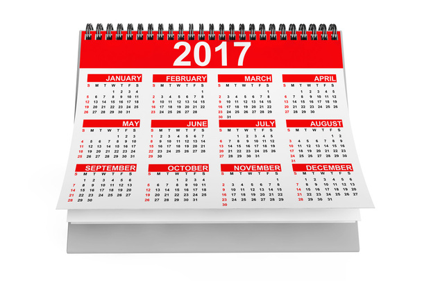 Επιτραπέζιο ημερολόγιο του έτους 2017. 3D rendering - Φωτογραφία, εικόνα
