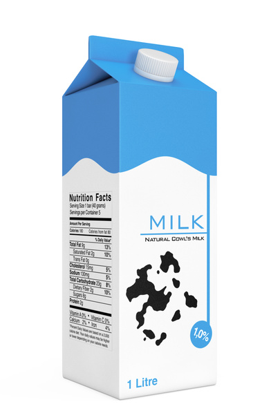 Caixa de caixa de leite. Renderização 3d
 - Foto, Imagem