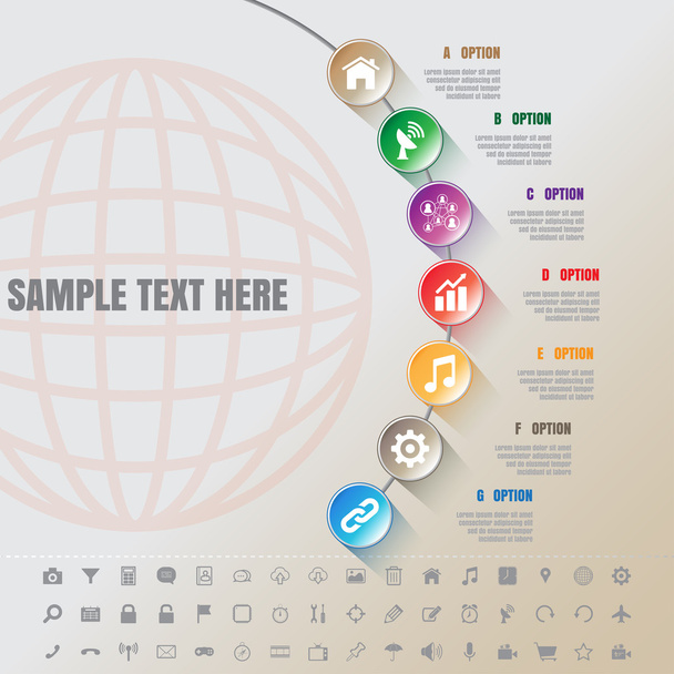 Colorful Modern Infographic Complement Time Line Template - Vektor, Bild