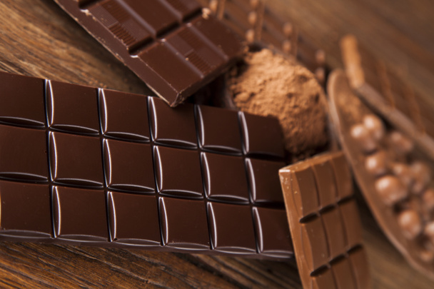 Aromatische cacao en chocolade  - Foto, afbeelding