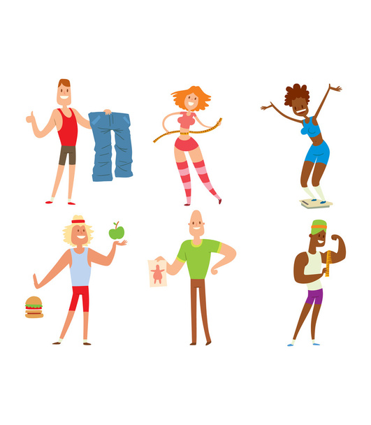 Beauty fitness people weight loss - Vector, Image