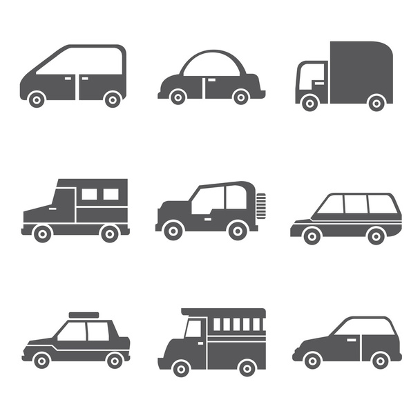car and vehicle icons set  - Wektor, obraz