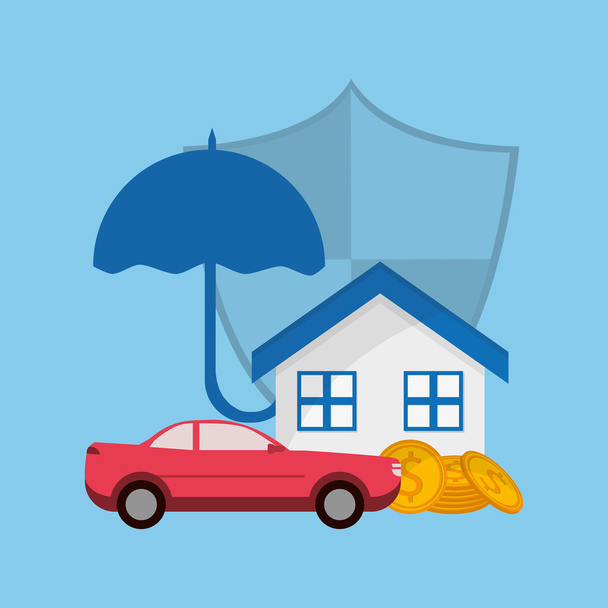 pojišťovací služby související ikony obrázek - Vektor, obrázek