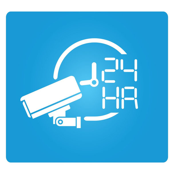 video vigilancia cámara de seguridad símbolo azul
 - Vector, imagen