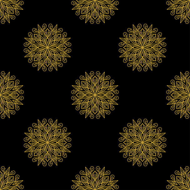 Golden vintage decor seamless pattern - Vector, Image