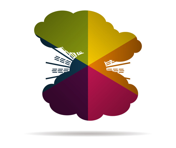 clouds and sun multicolor icon vector - Vektör, Görsel