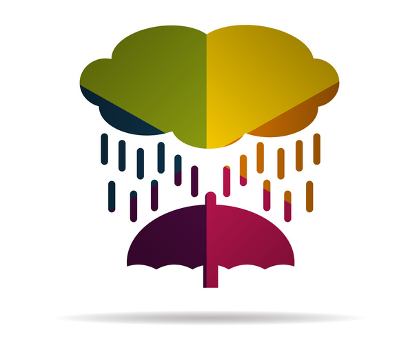 rain multicolor icon vector - Vektor, obrázek