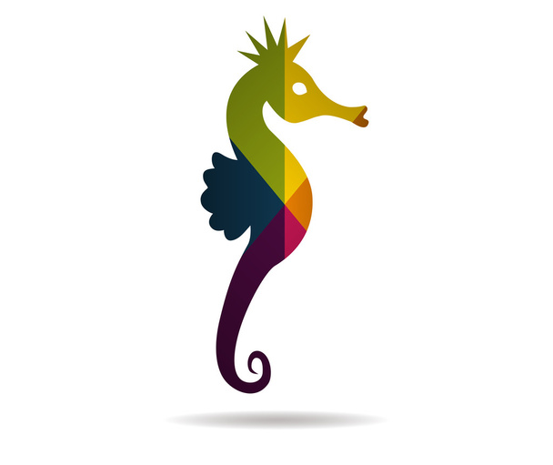 seahorse multicolor icon vector - Vettoriali, immagini