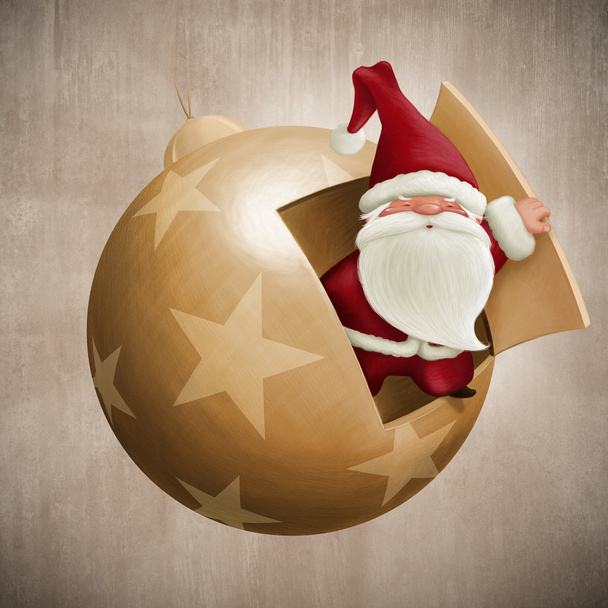 Santa Claus inside the decorative ball - Photo, Image