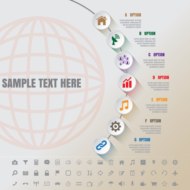 White Modern Infographic Complement Time Line Template - Vector, imagen