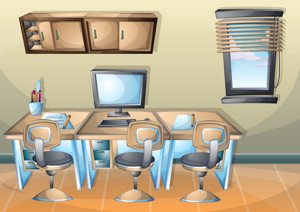 illustration vectorielle dessin animé intérieur bureau salle
 - Vecteur, image