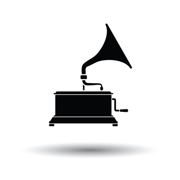 Icono de gramófono con diseño de sombra
 - Vector, imagen