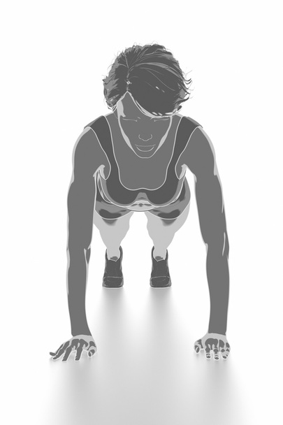 nő során push up gyakorlatok - Fotó, kép
