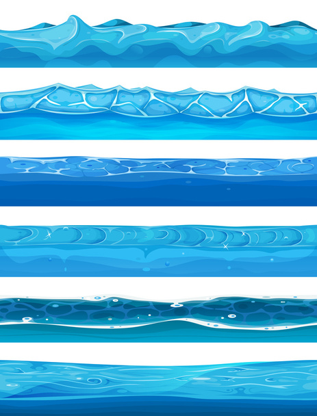 Capas de agua sin costura, océano y río para el juego de Ui
 - Vector, Imagen