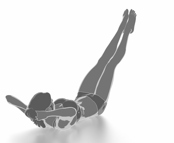 женщина делает фитнес exrcies
 - Фото, изображение