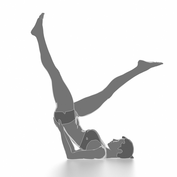 Женщина делает разогрев упражнения
 - Фото, изображение