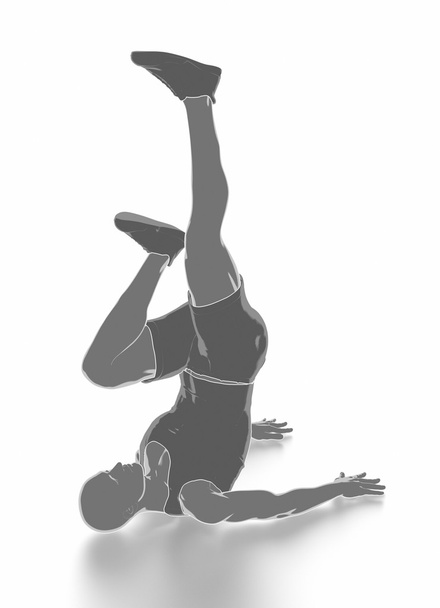 мужчина делает разминочные упражнения
 - Фото, изображение