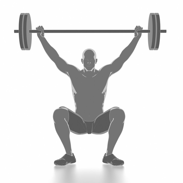 man lifting barbell weight - Photo, Image