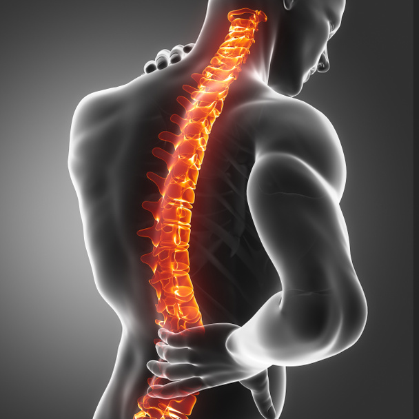 man has pain in back and neck - Foto, Bild