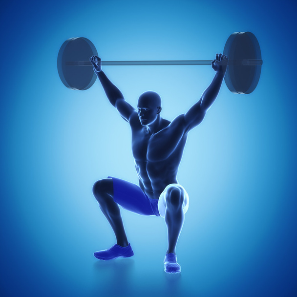 man lifting barbell weight - Photo, Image
