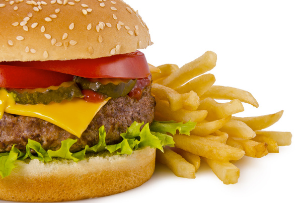 burger a hranolky - Fotografie, Obrázek