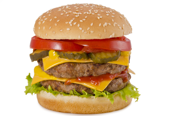 dubbele cheeseburger - Foto, afbeelding