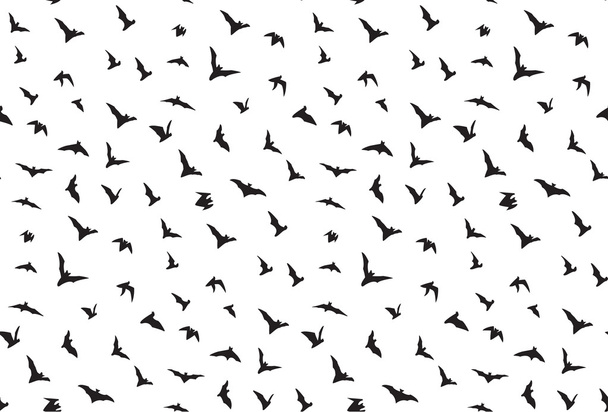 Isolated seamless flying bats pattern on white - Vector, Image