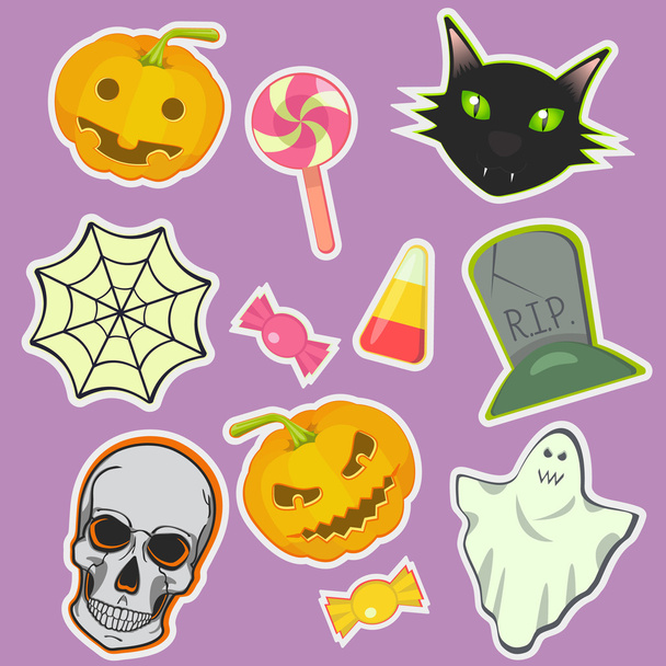 Halloween decoration attributes vector image. - Vector, imagen