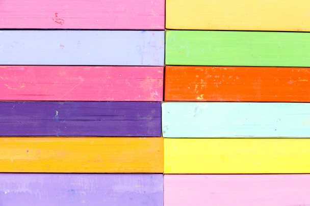Bunch of square colorful pastel chalks closeup background - Foto, imagen