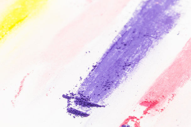 Purple pastel chalk powdered pigment closeup, on white background - Photo, Image