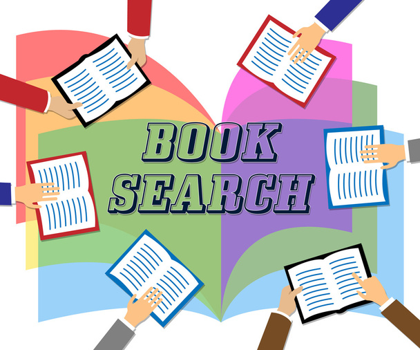 Buchsuche bedeutet Suche nach Literatur und Büchern - Foto, Bild