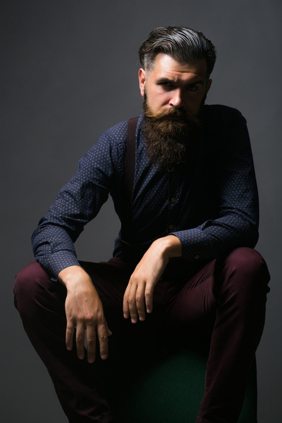 handsome bearded fashionable man - Fotó, kép