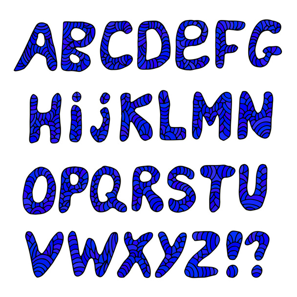 English alphabet - hand drawn doodles.  - ベクター画像