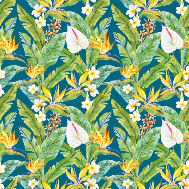 Tropical watercolor pattern - Foto, Imagen
