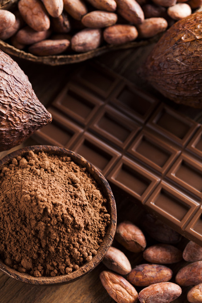 Шоколадные батончики, какао и порошок
 - Фото, изображение