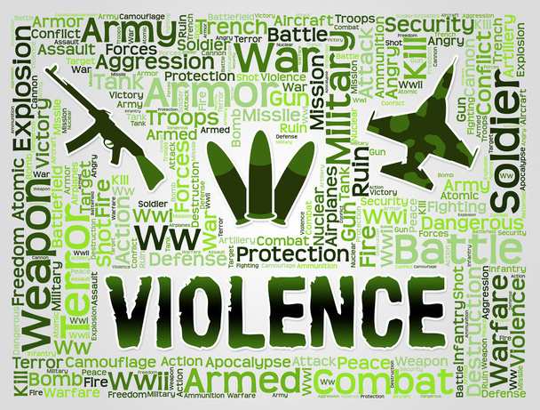 Βία λέξεις αντιπροσωπεύουν ωμή βία και κτηνωδία - Φωτογραφία, εικόνα