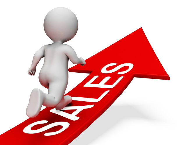 Flecha de ventas significa comercio al por menor 3d renderizado
 - Foto, imagen