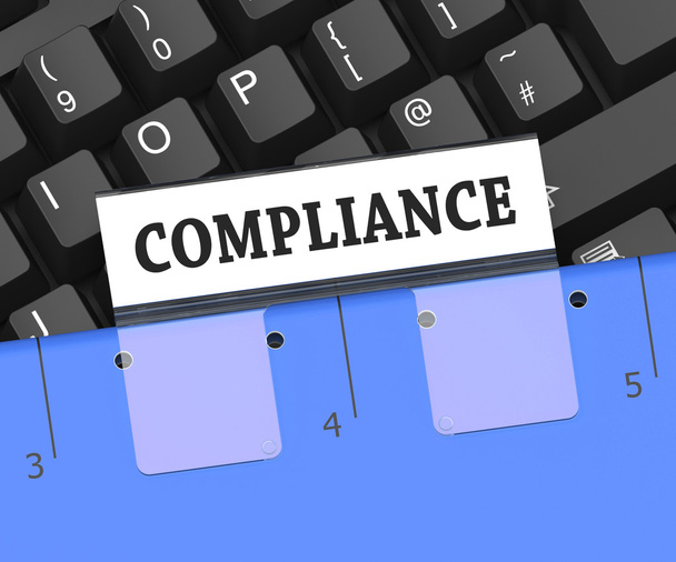 Compliance-Datei bedeutet politische Vereinbarung 3d Rendering - Foto, Bild