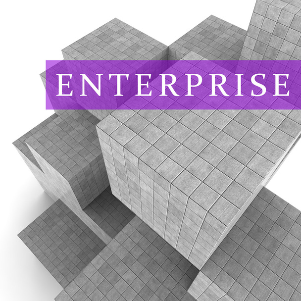 Enterprise Blocks Represents Company Ventures 3d Rendering - Photo, Image