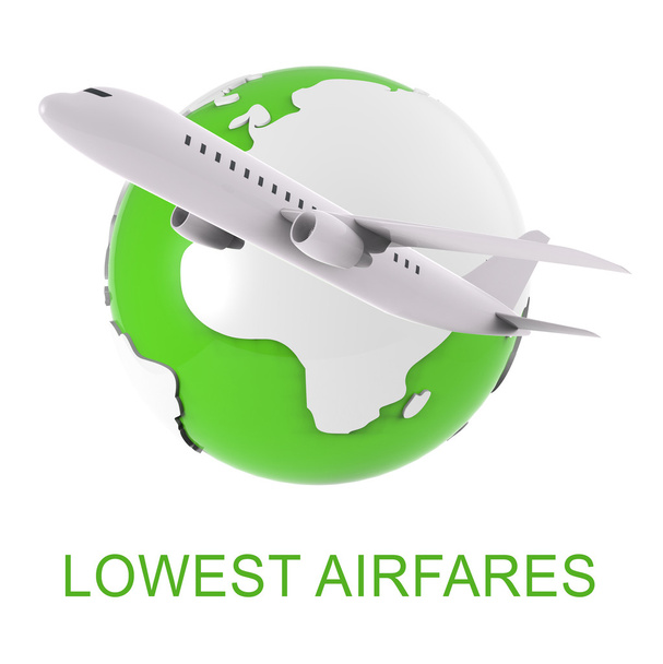 niedrigste Flugpreise bedeutet billigste Flüge 3d Rendering - Foto, Bild